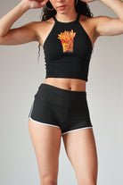 Fold Over Waist Dolphin Shorts