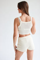 Textured Knit Shorts with Lining