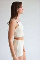 Textured Knit Shorts with Lining