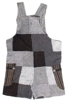 Floral Embroidered Patchwork Overall Shorts