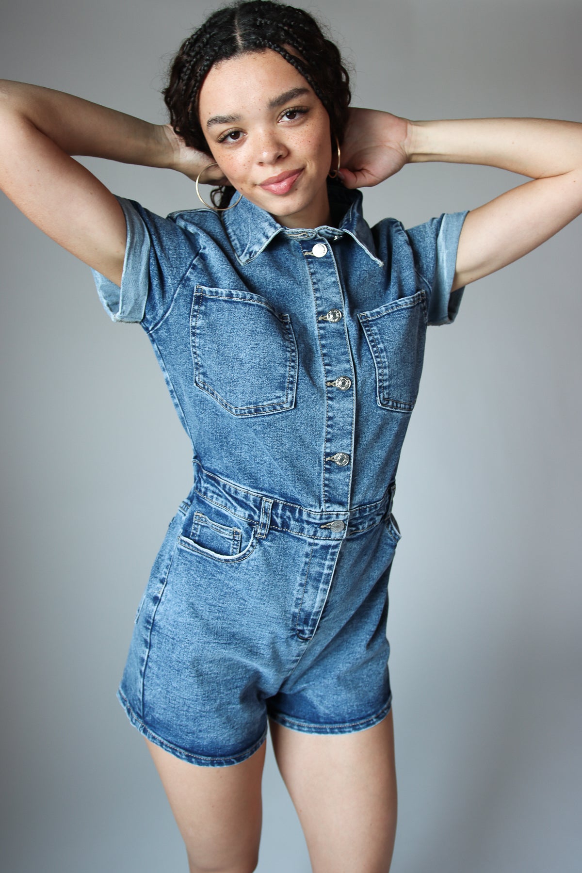 Denim Utility Romper