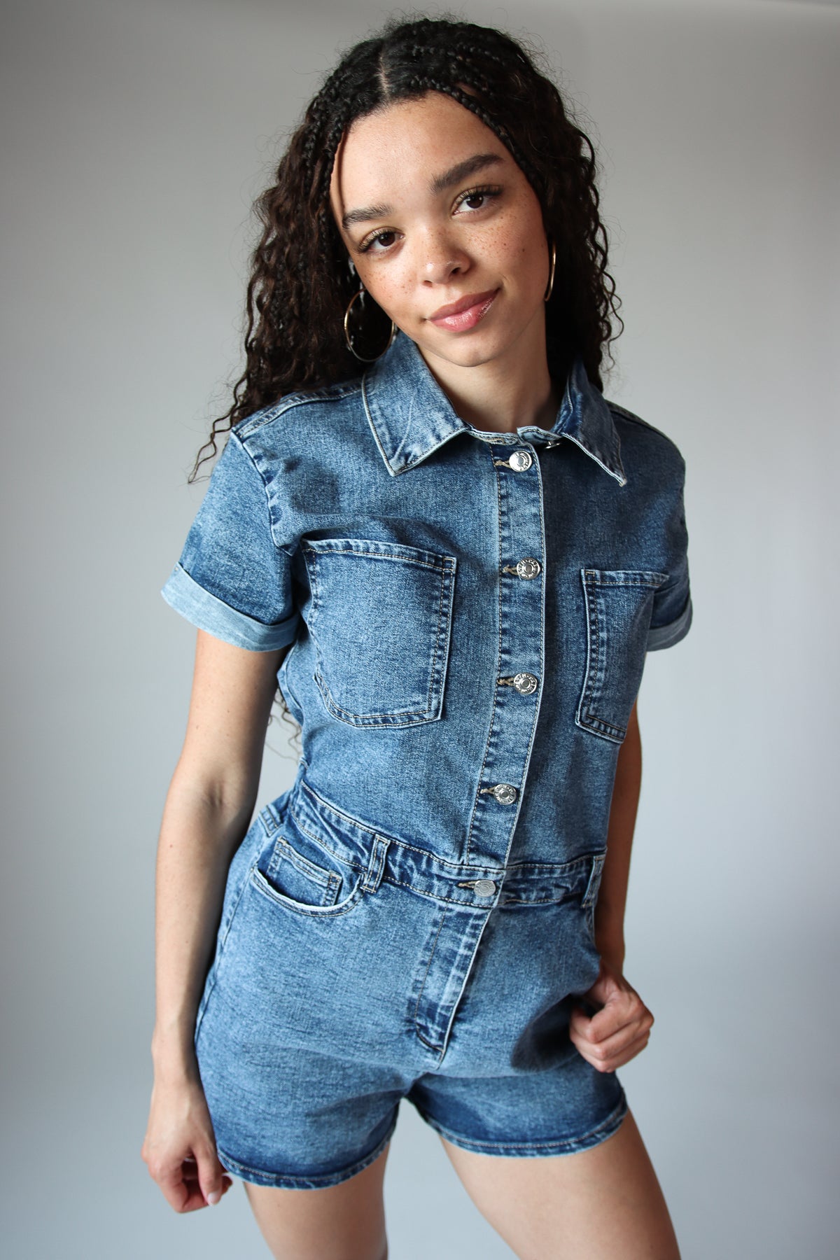 Denim Utility Romper