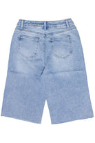 Light Blue Distressed Long Jorts Back