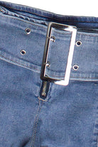 Belted Denim Micro Shorts