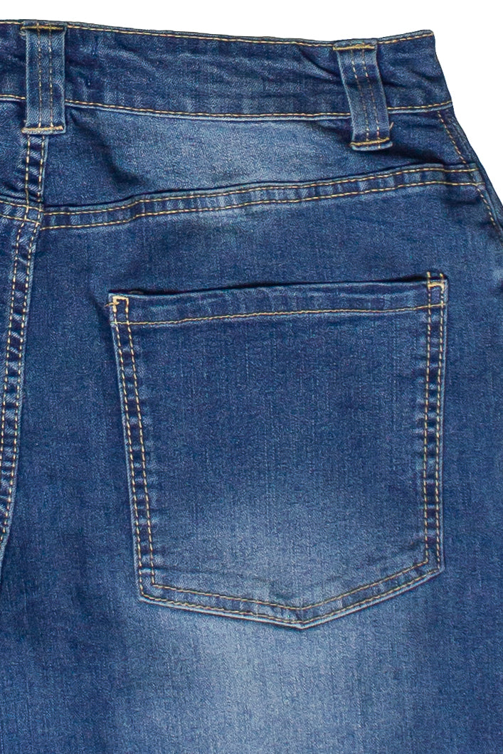 Stretch Denim Jorts - Blue