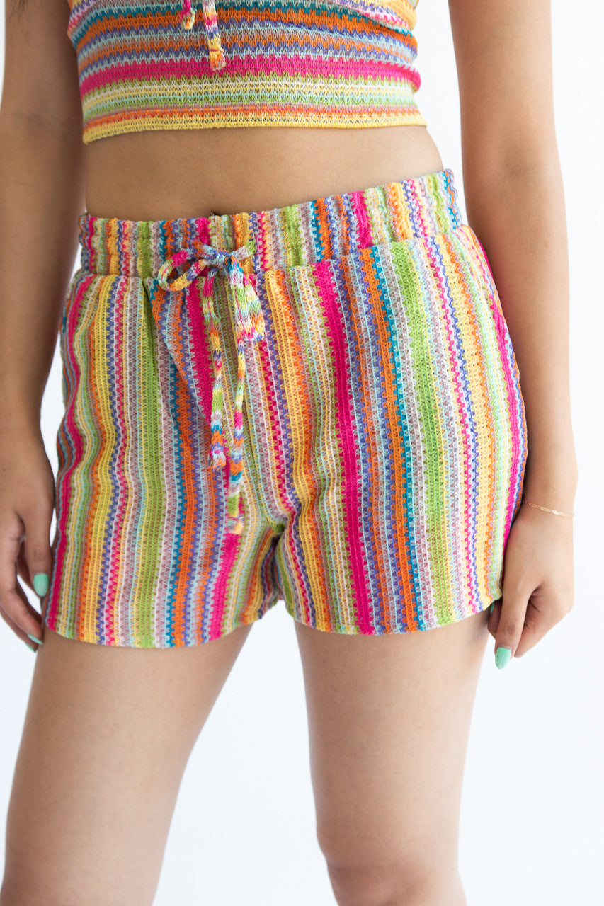Crochet Stripe Shorts