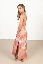 Crochet Top Floral Patchwork Maxi Dress