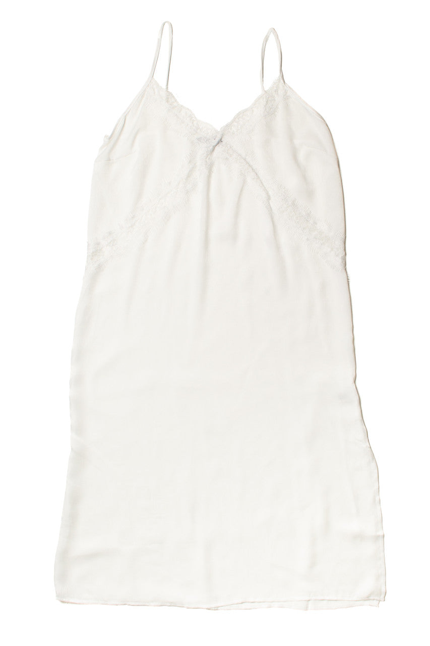 Soft White Midi Slip Dress