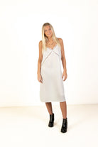 Soft White Midi Slip Dress