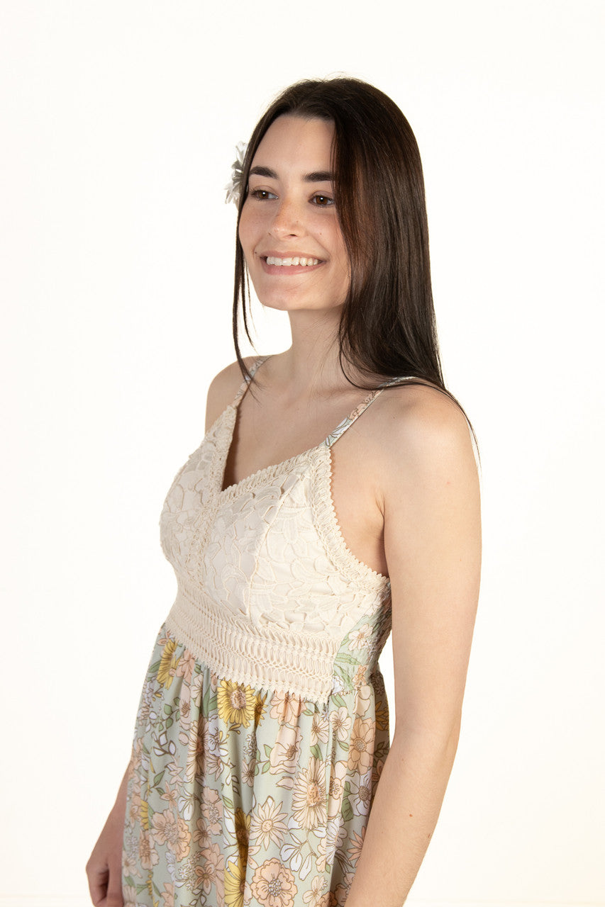Crochet Top Meadow Maxi Dress