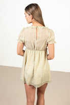 Sage Green Ruffle Floral Mini Dress