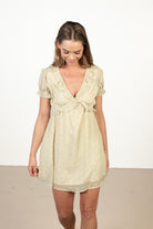 Sage Green Ruffle Floral Mini Dress
