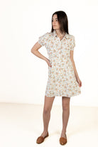 White Floral Shirt Dress