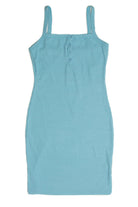 Organic Mint Bubble Rib Henley Mini Dress