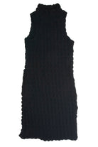 Black Bubble Sleeveless Mock Dress