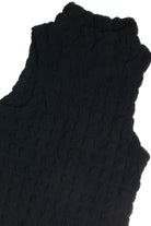 Black Bubble Sleeveless Mock Dress