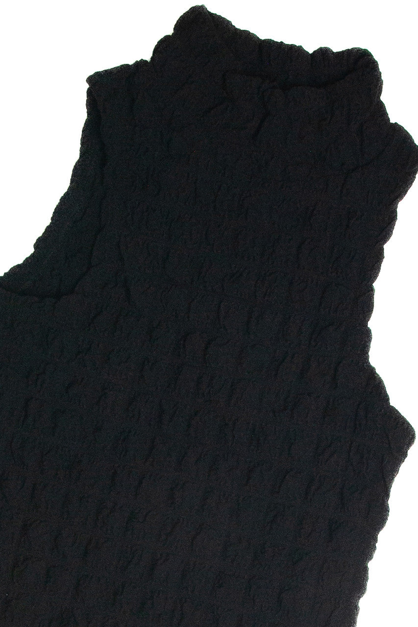 Black Bubble Sleeveless Mock Dress