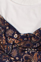 2 Piece Navy Paisley Maxi Dress With Tee