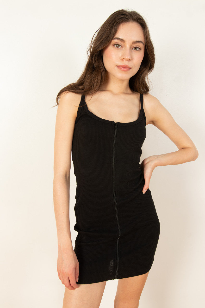 Black Zip Up Cami Dress Ragstock Black Zip Up Cami Dress Ragstock