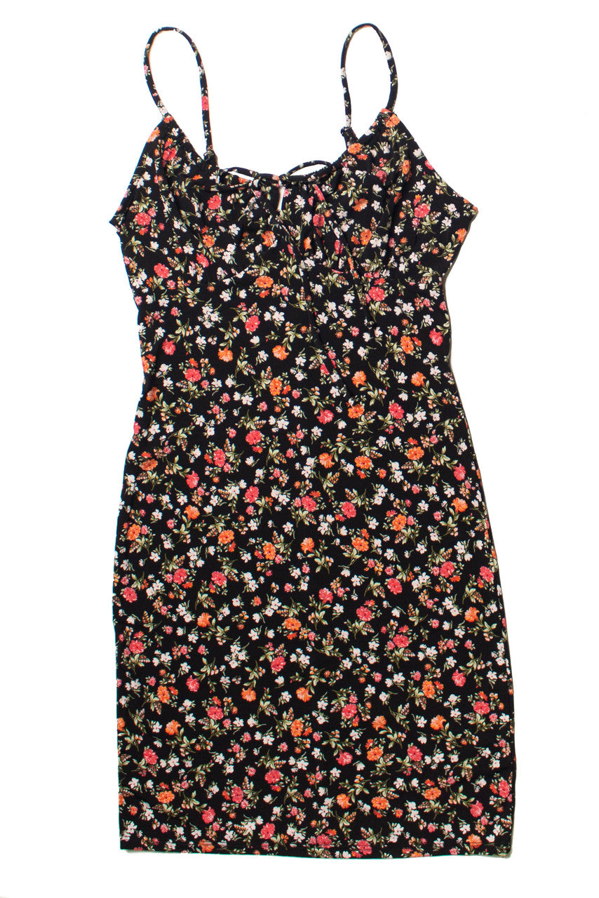 Black Floral Milkmaid Cami Mini Dress