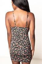 Black Floral Milkmaid Cami Mini Dress