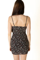 Black Mesh Floral Mini Dress