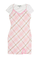 Two Piece Tee & Plaid Cami Dress