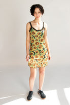 Mesh Ruffle Sunflower Dress