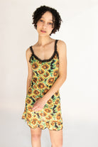 Mesh Ruffle Sunflower Dress