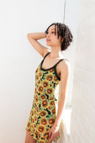 Mesh Ruffle Sunflower Dress
