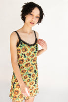 Mesh Ruffle Sunflower Dress