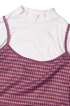 2 Piece Plaid Mini Dress With Long Sleeve Tee