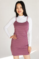 2 Piece Plaid Mini Dress With Long Sleeve Tee