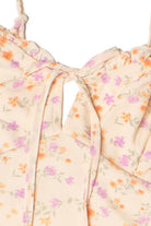 Ruffle Trim Floral Mesh Dress