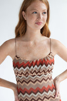 Chevron Crochet Mini Dress