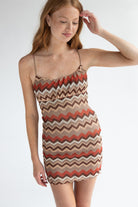 Chevron Crochet Mini Dress