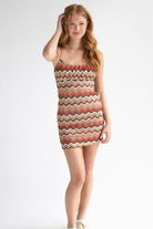 Chevron Crochet Mini Dress