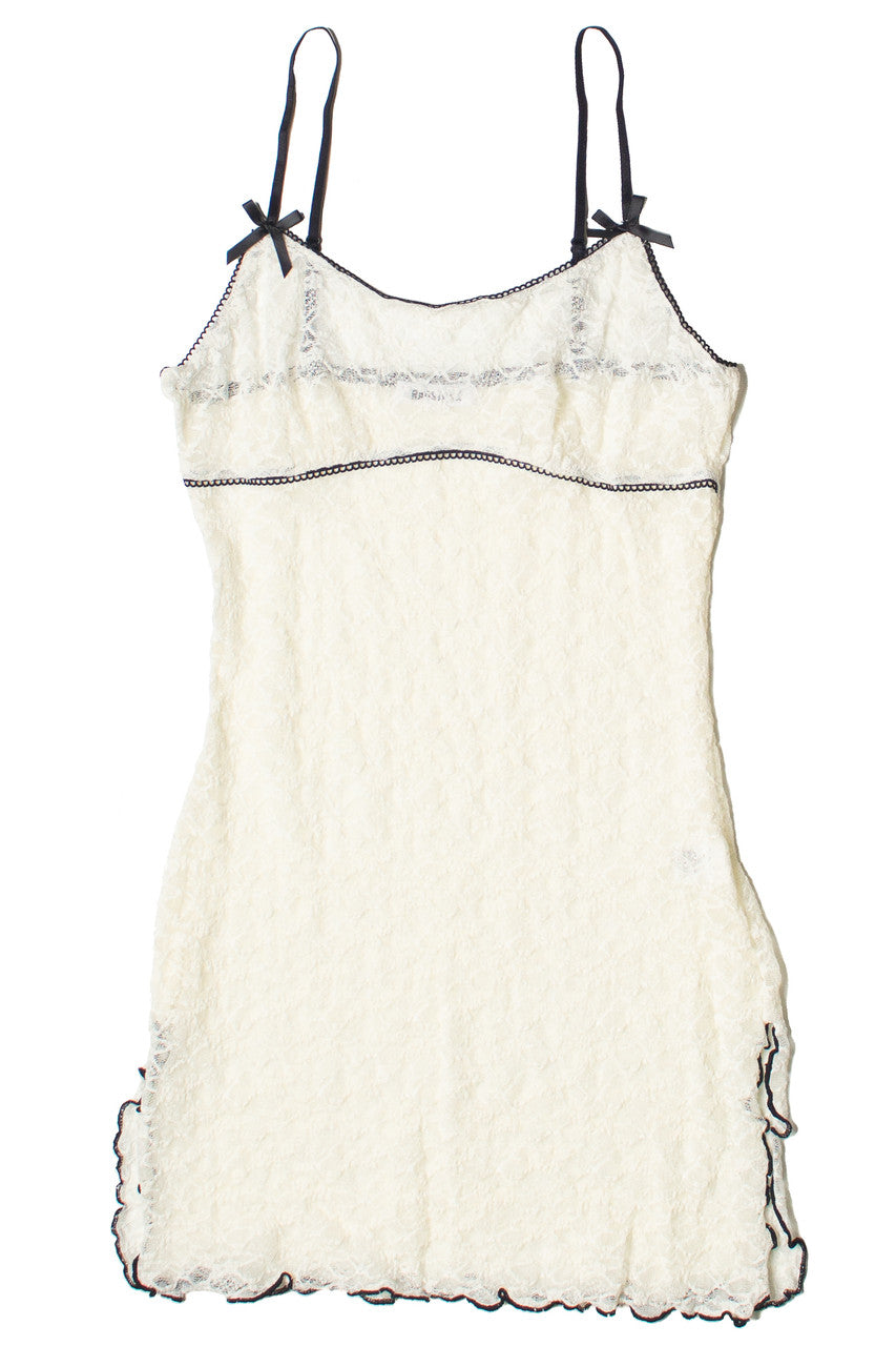 Bow Detail Lace Mini Dress