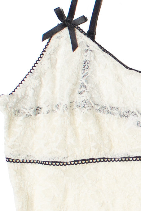 Bow Detail Lace Mini Dress