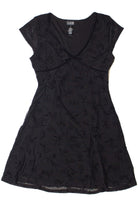 Mesh Fit & Flare Floral Mini Dress