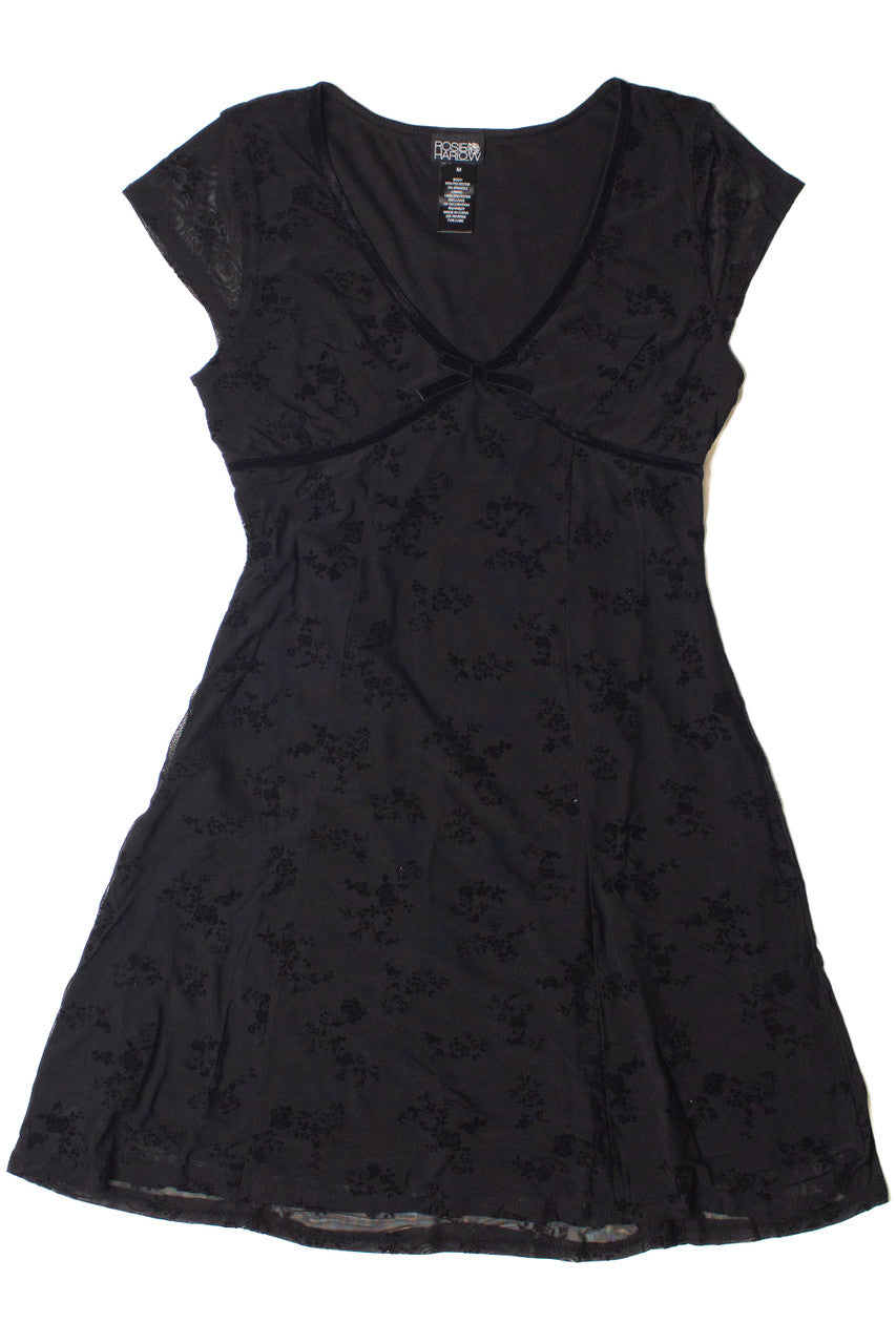 Mesh Fit & Flare Floral Mini Dress