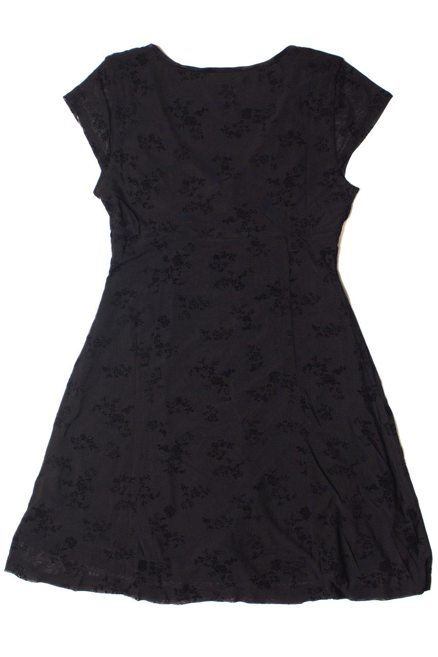 Mesh Fit & Flare Floral Mini Dress