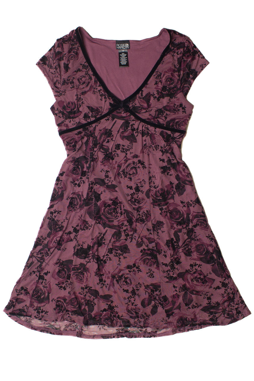 Mesh Fit & Flare Floral Mini Dress