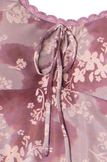 Floral Mesh Hanky Hem Dress