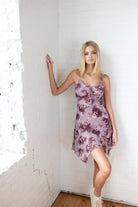 Floral Mesh Hanky Hem Dress