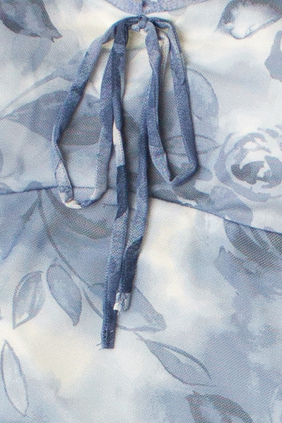 Floral Mesh Hanky Hem Dress