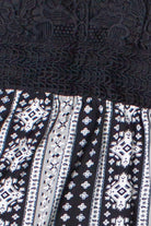 Lace Top Border Print Maxi Dress