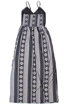 Lace Top Border Print Maxi Dress