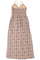 Lace Top Border Print Maxi Dress