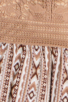 Lace Top Border Print Maxi Dress